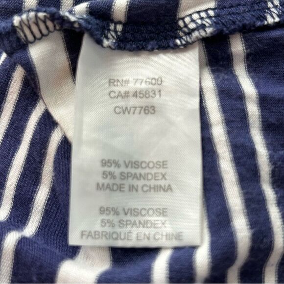 Chaser blue and white chevron stripe spaghetti strap maxi dress size medium - Picture 3 of 7